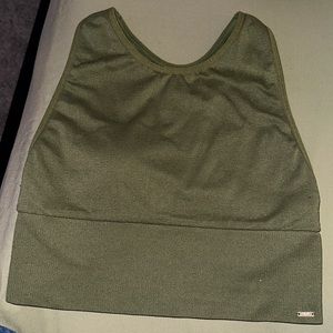 Army green PINK VS racer back workout tee